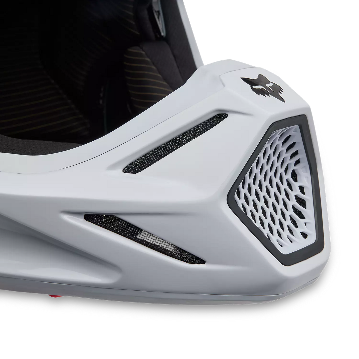 FOX CAPACETE V3 RS CARBON SOLID BRANCO