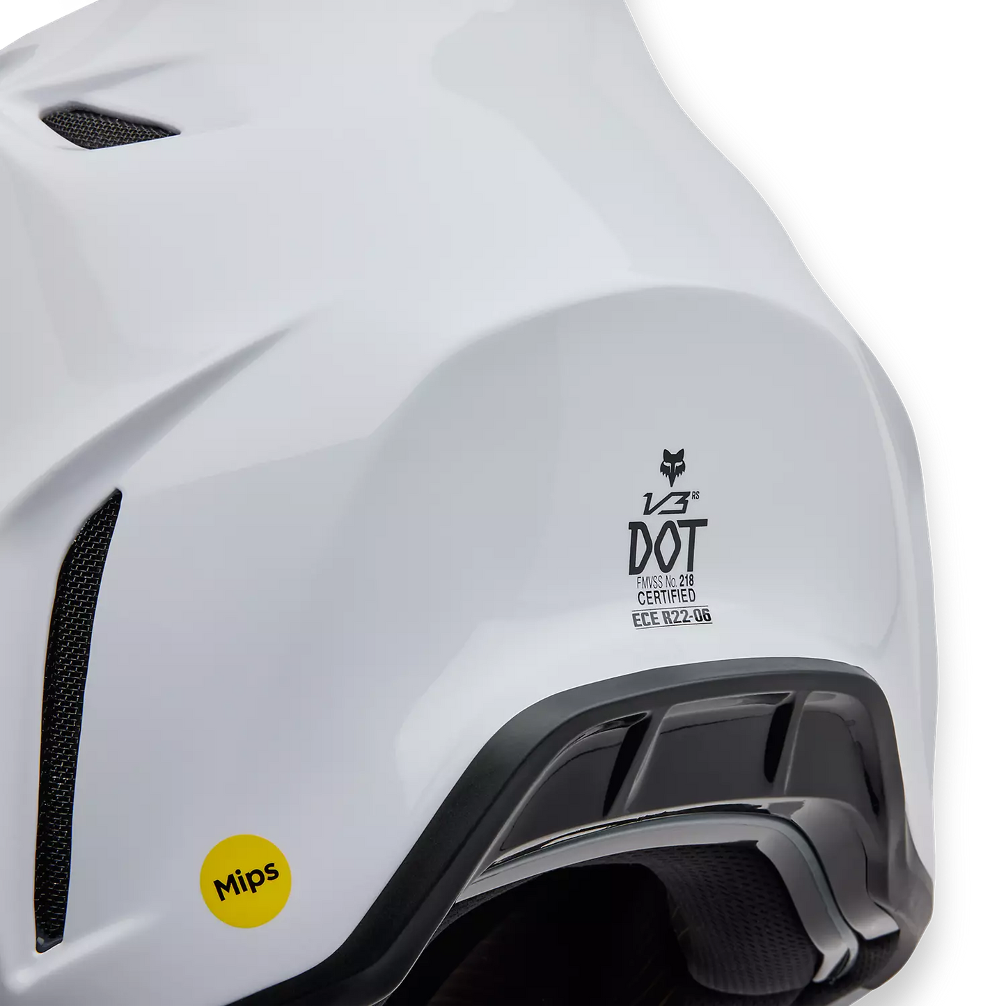 FOX CAPACETE V3 RS CARBON SOLID BRANCO