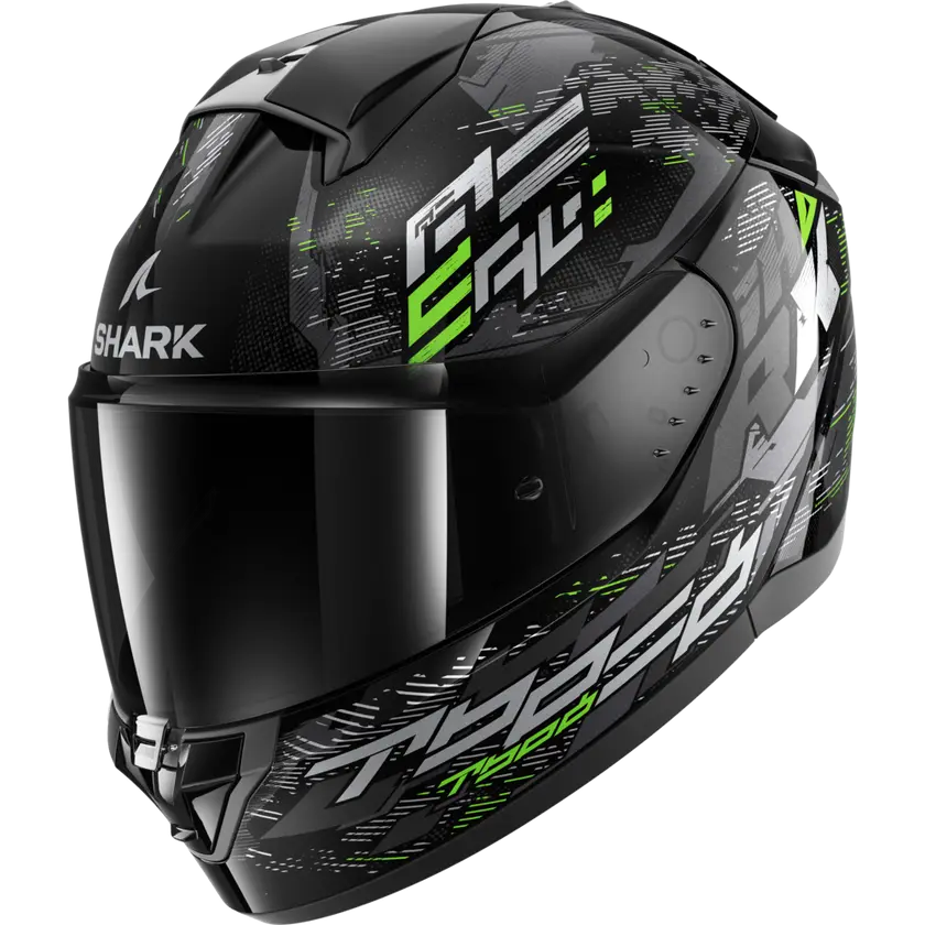 SHARK CAPACETE RIDILL 2 PRETO/CINZENTO/VERDE