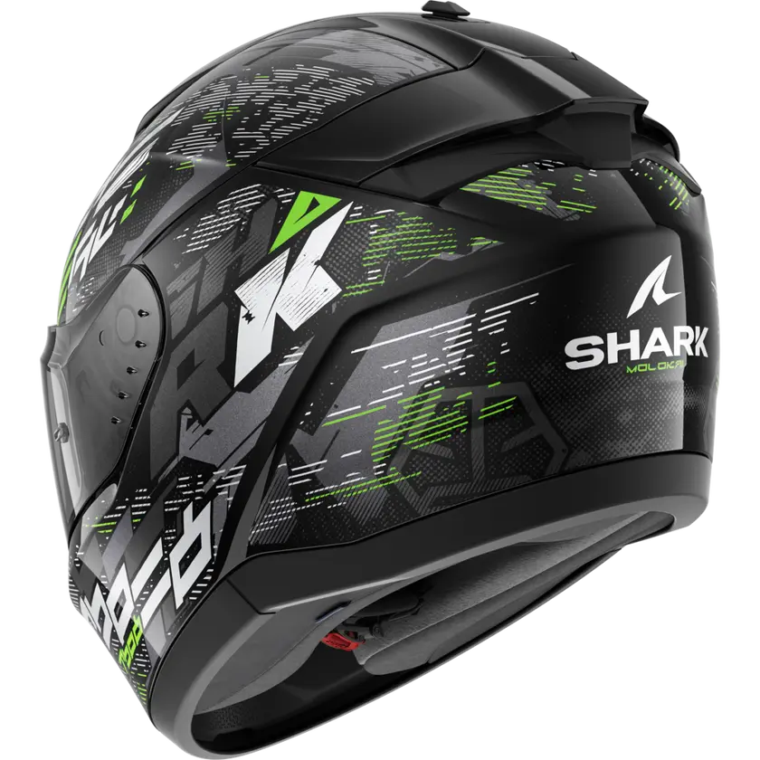 SHARK CAPACETE RIDILL 2 PRETO/CINZENTO/VERDE