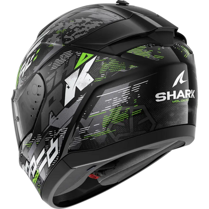 SHARK CAPACETE RIDILL 2 PRETO/CINZENTO/VERDE